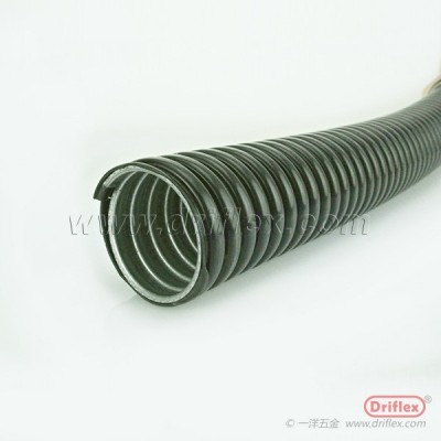 包塑金属软管/黑色波纹管镀锌钢带+P